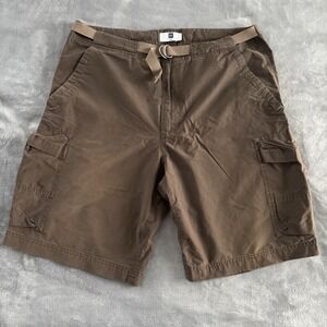 GAP Mens Brown Cargo Shorts With Belt Size 36‎ Utility Casual Everyday